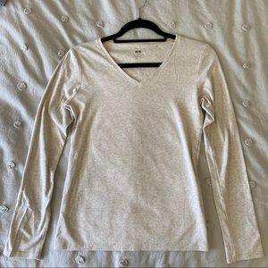 Uniqlo Cream Long Sleeve Thermal